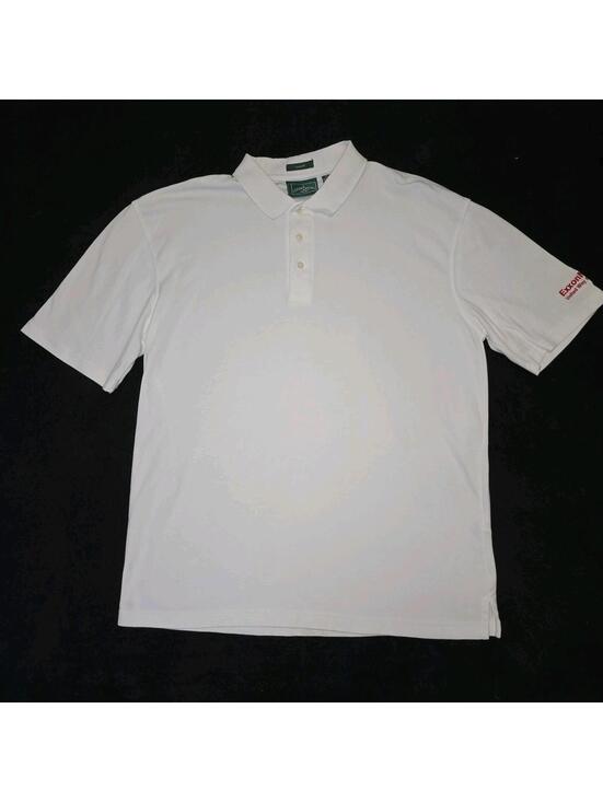 VTG ExxonMobil White Mens CoolDri Polo Outer Banks Sz XL